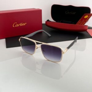 Cartier Gold Black Shaded 23400 Sunglasses