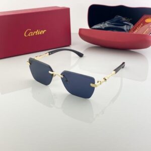 Cartier Gold Black 61 Sunglasses