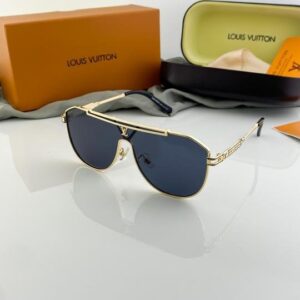 Louis Vuitton Gold Black 22295 Sunglasses