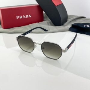 Prada Silver Green Shaded 972 Sunglasses